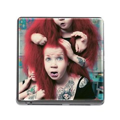 Creepy Monster Student At Classroom Memory Card Reader (square 5 Slot) by dflcprintsclothing