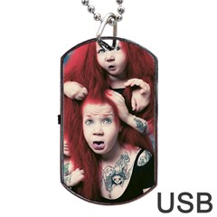 Creepy Monster Student At Classroom Dog Tag Usb Flash (one Side) by dflcprintsclothing