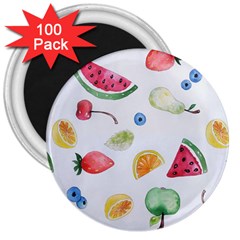 Fruit Summer Vitamin Watercolor 3  Magnets (100 Pack) by Wegoenart