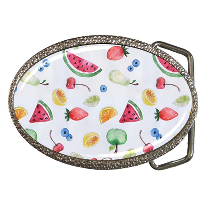 Fruit Summer Vitamin Watercolor Belt Buckles