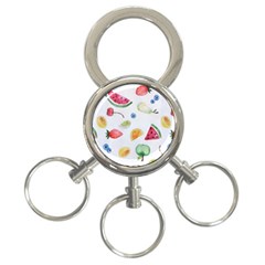 Fruit Summer Vitamin Watercolor 3-ring Key Chain by Wegoenart