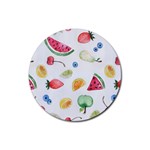 Fruit Summer Vitamin Watercolor Rubber Coaster (Round) Front