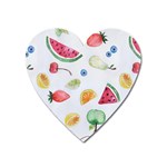 Fruit Summer Vitamin Watercolor Heart Magnet Front