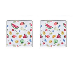 Fruit Summer Vitamin Watercolor Cufflinks (square) by Wegoenart