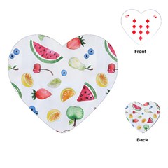 Fruit Summer Vitamin Watercolor Playing Cards Single Design (heart) by Wegoenart