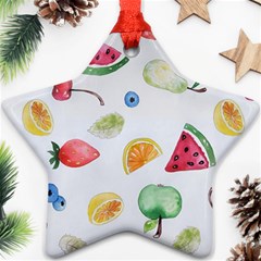 Fruit Summer Vitamin Watercolor Star Ornament (two Sides) by Wegoenart