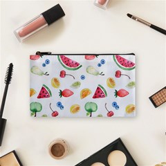 Fruit Summer Vitamin Watercolor Cosmetic Bag (small) by Wegoenart