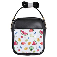 Fruit Summer Vitamin Watercolor Girls Sling Bag by Wegoenart