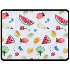 Fruit Summer Vitamin Watercolor Fleece Blanket (large)  by Wegoenart