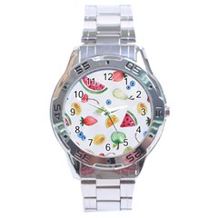 Fruit Summer Vitamin Watercolor Stainless Steel Analogue Watch by Wegoenart