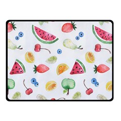 Fruit Summer Vitamin Watercolor Double Sided Fleece Blanket (small)  by Wegoenart