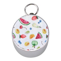 Fruit Summer Vitamin Watercolor Mini Silver Compasses by Wegoenart