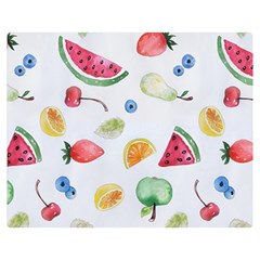 Fruit Summer Vitamin Watercolor Double Sided Flano Blanket (medium)  by Wegoenart