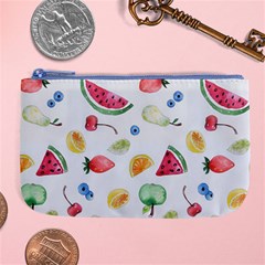 Fruit Summer Vitamin Watercolor Large Coin Purse by Wegoenart