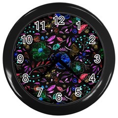 Background Nature Texture Design Wall Clock (black) by Wegoenart