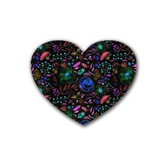 Background Nature Texture Design Rubber Coaster (heart) by Wegoenart