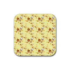 Ice Cream Cone Dessert Rubber Coaster (square) by Wegoenart