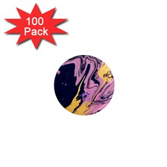 Pink Black And Yellow Abstract Painting 1  Mini Magnets (100 Pack)  by Wegoenart