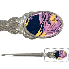 Pink Black And Yellow Abstract Painting Letter Opener by Wegoenart