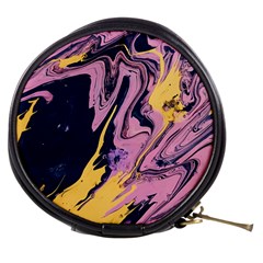 Pink Black And Yellow Abstract Painting Mini Makeup Bag by Wegoenart