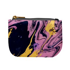 Pink Black And Yellow Abstract Painting Mini Coin Purse by Wegoenart