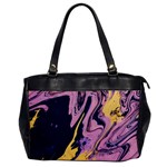 Pink Black And Yellow Abstract Painting Oversize Office Handbag Front