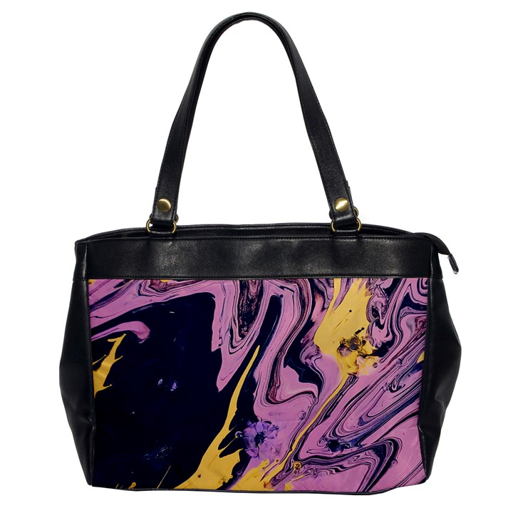 Pink Black And Yellow Abstract Painting Oversize Office Handbag