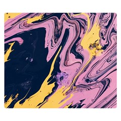 Pink Black And Yellow Abstract Painting Double Sided Flano Blanket (small)  by Wegoenart