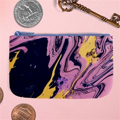 Pink Black And Yellow Abstract Painting Large Coin Purse by Wegoenart