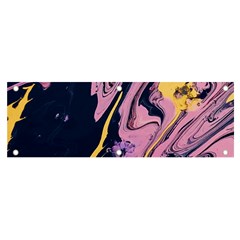 Pink Black And Yellow Abstract Painting Banner And Sign 6  X 2 