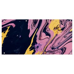 Pink Black And Yellow Abstract Painting Banner And Sign 8  X 4 