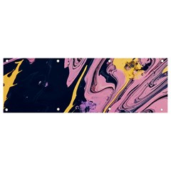 Pink Black And Yellow Abstract Painting Banner And Sign 9  X 3 