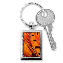 Orange Leaves Nature Pattern Key Chain (rectangle) by Wegoenart