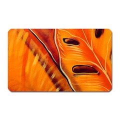 Orange Leaves Nature Pattern Magnet (rectangular) by Wegoenart