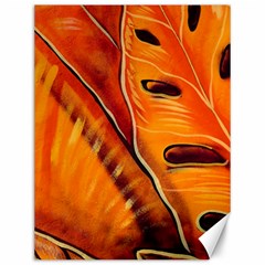 Orange Leaves Nature Pattern Canvas 12  X 16  by Wegoenart