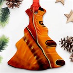 Orange Leaves Nature Pattern Christmas Tree Ornament (Two Sides) Front