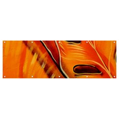 Orange Leaves Nature Pattern Banner And Sign 12  X 4 