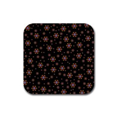 Mandala Drawing Artistic Model Rubber Square Coaster (4 pack)