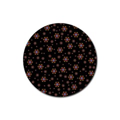 Mandala Drawing Artistic Model Rubber Round Coaster (4 pack)