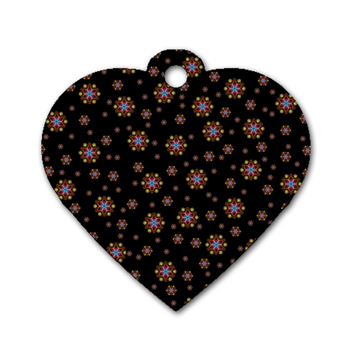 Mandala Drawing Artistic Model Dog Tag Heart (Two Sides)