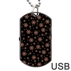 Mandala Drawing Artistic Model Dog Tag Usb Flash (two Sides) by Wegoenart