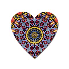 Kaleidoscope Mandala Colorful Heart Magnet by Wegoenart