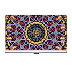 Kaleidoscope Mandala Colorful Business Card Holder by Wegoenart