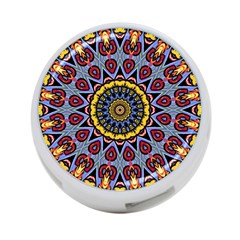 Kaleidoscope Mandala Colorful 4-port Usb Hub (one Side) by Wegoenart