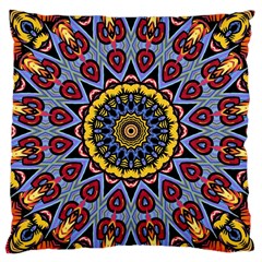 Kaleidoscope Mandala Colorful Large Cushion Case (two Sides) by Wegoenart