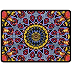 Kaleidoscope Mandala Colorful Double Sided Fleece Blanket (large)  by Wegoenart