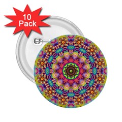 Rosette Mandala Ornament Wallpaper 2 25  Buttons (10 Pack)  by Wegoenart