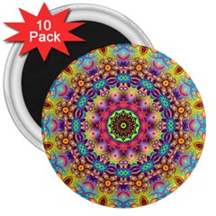 Rosette Mandala Ornament Wallpaper 3  Magnets (10 Pack) 