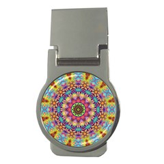 Rosette Mandala Ornament Wallpaper Money Clips (round) 