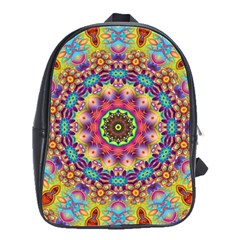 Rosette Mandala Ornament Wallpaper School Bag (large) by Wegoenart